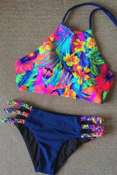 Fashion Sexy Printing Bikini Swimsuit Suit