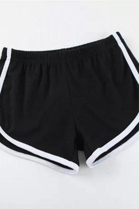 Fashion Black Sport Gym Running Cotton Shorts