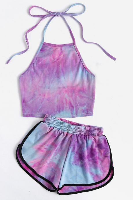 Sexy Vest Exposed Navel Shorts Two Piece Sets