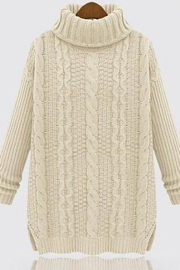 Woman&amp;#039;s Knit High Collar Sweater