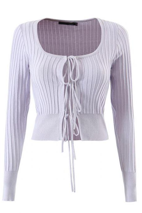 Cardigan Crop Knitted Tether Top