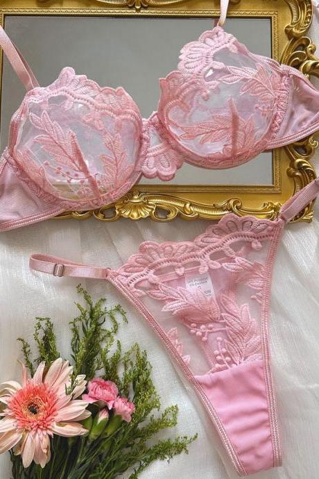 Sexy Lingerie Set See Through Bra And Panty Two Piece Set - The