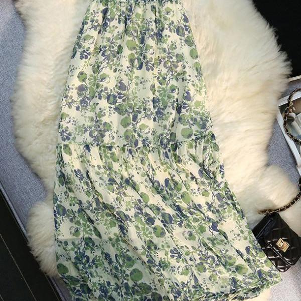 High Waisted Retro Floral Print Skirts