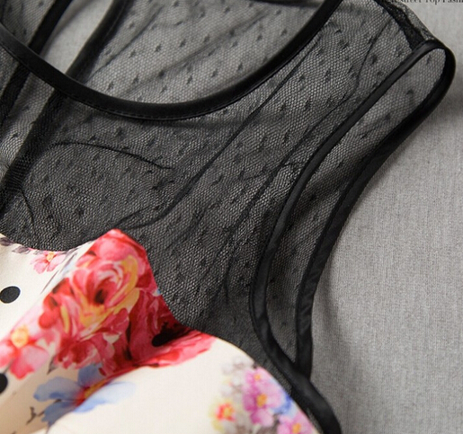 Floral Sleeveless Dress Fashion Splicing Ax092115ax on Luulla
