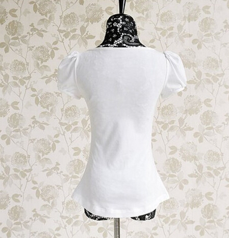 Colorful Flower Print Bubble Sleeve Tee Top main image 1