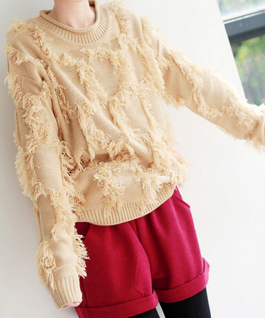 Threaded Pear Judith Sleeve Loose Knit Sweater