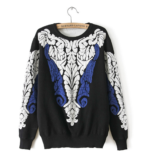 Printed Round Neck Long-sleeved Sweater AX112008ax on Luulla