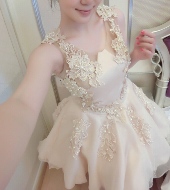 9434 Beaded Halter A-line Dress main image 0